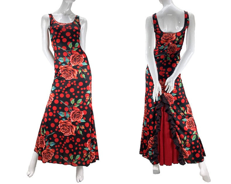 Vestido de baile flamenco de tirantas