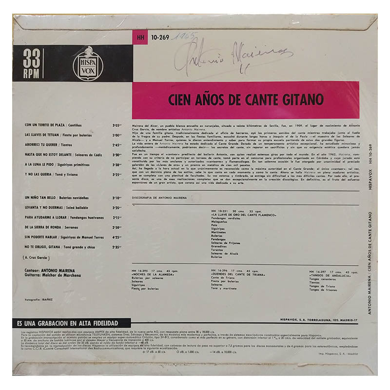 Antonio Mairena - One Hundred Years of Gypsy Singing