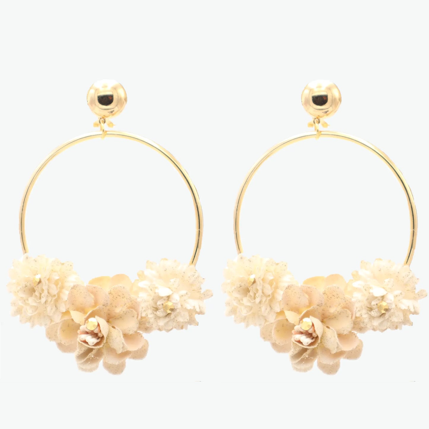 Flower hoop earrings - Various colors