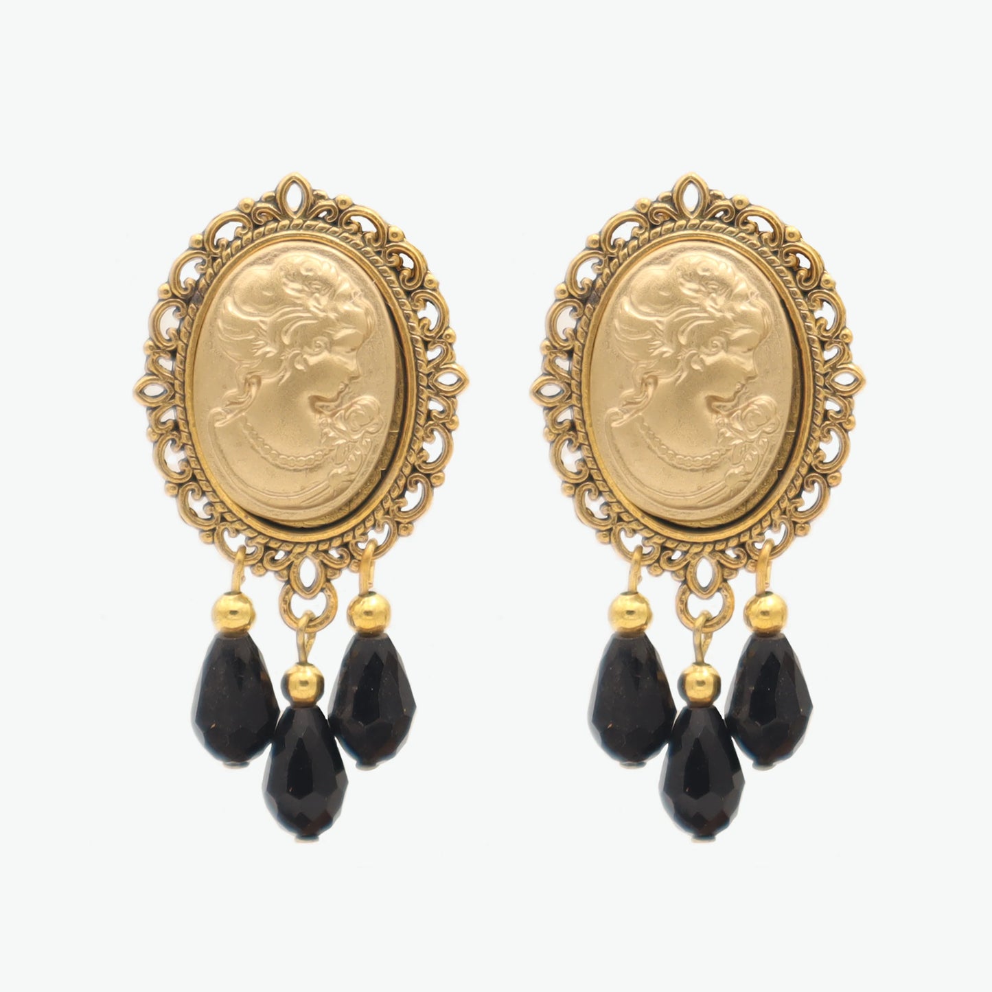 black earrings