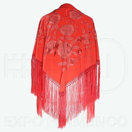 Machine embroidered shawls