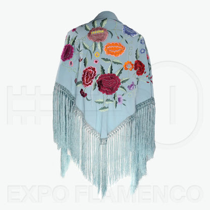 Machine embroidered shawls