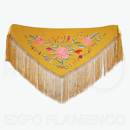 Machine embroidered shawls