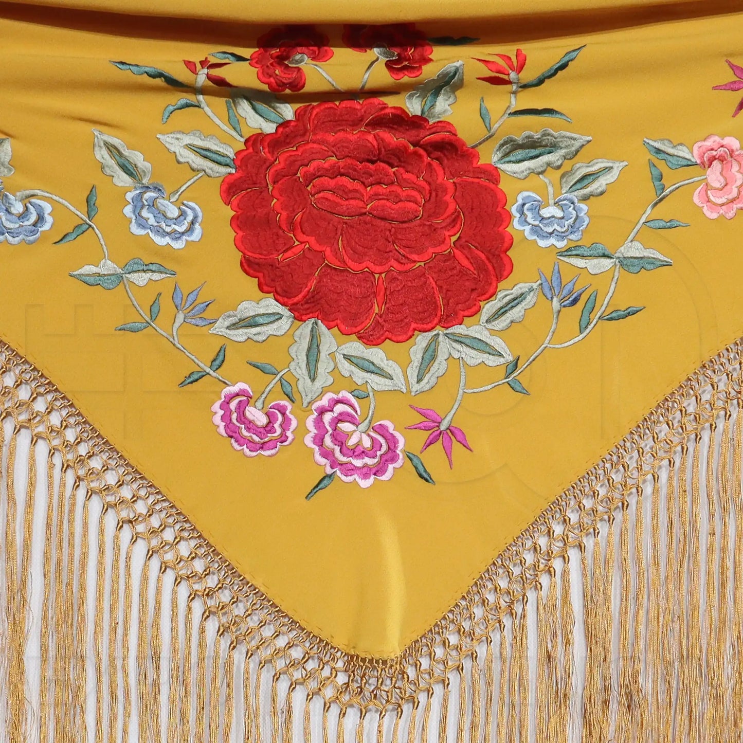 Machine embroidered shawls