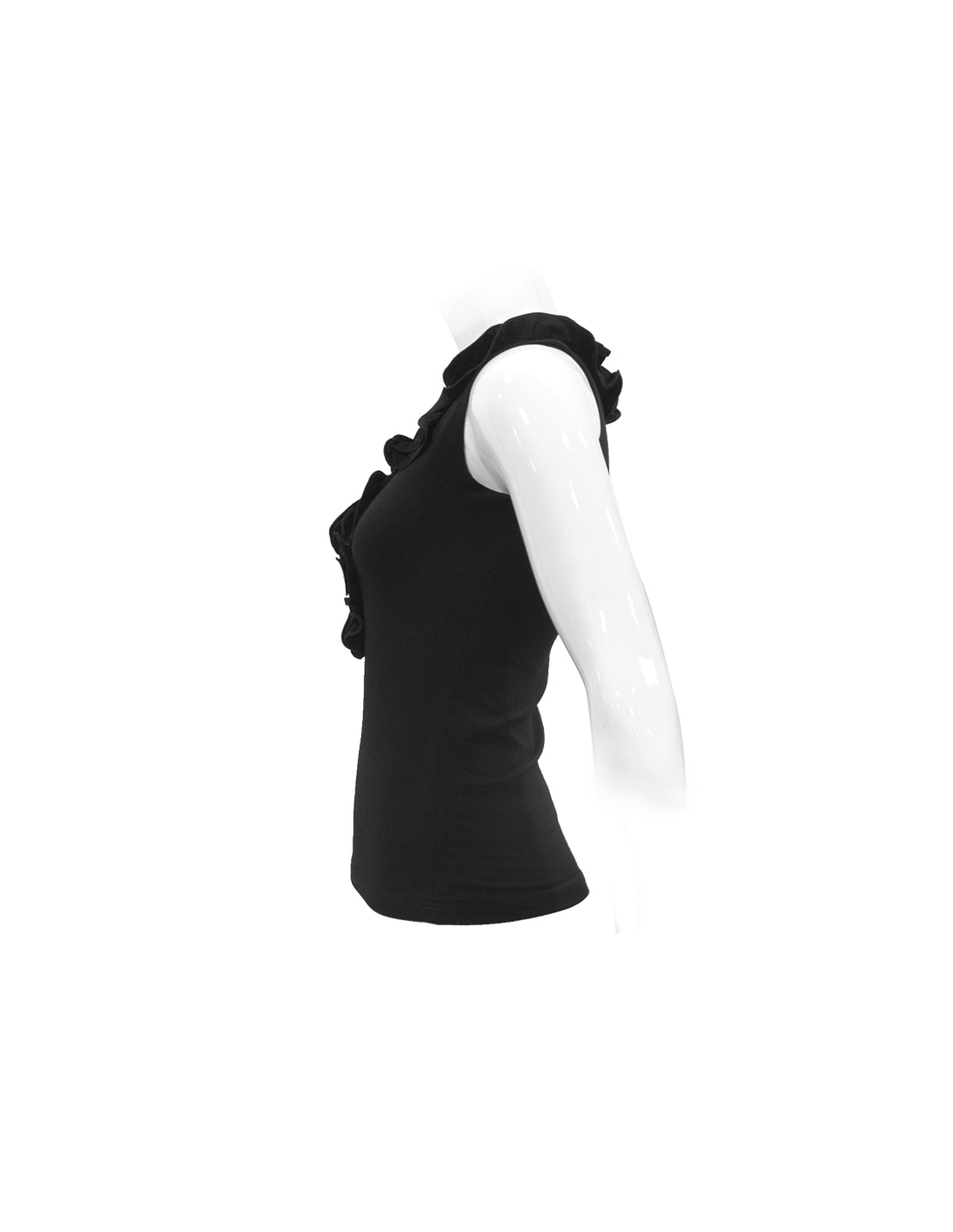 SLEEVELESS SHIRT, BLACK COLOR