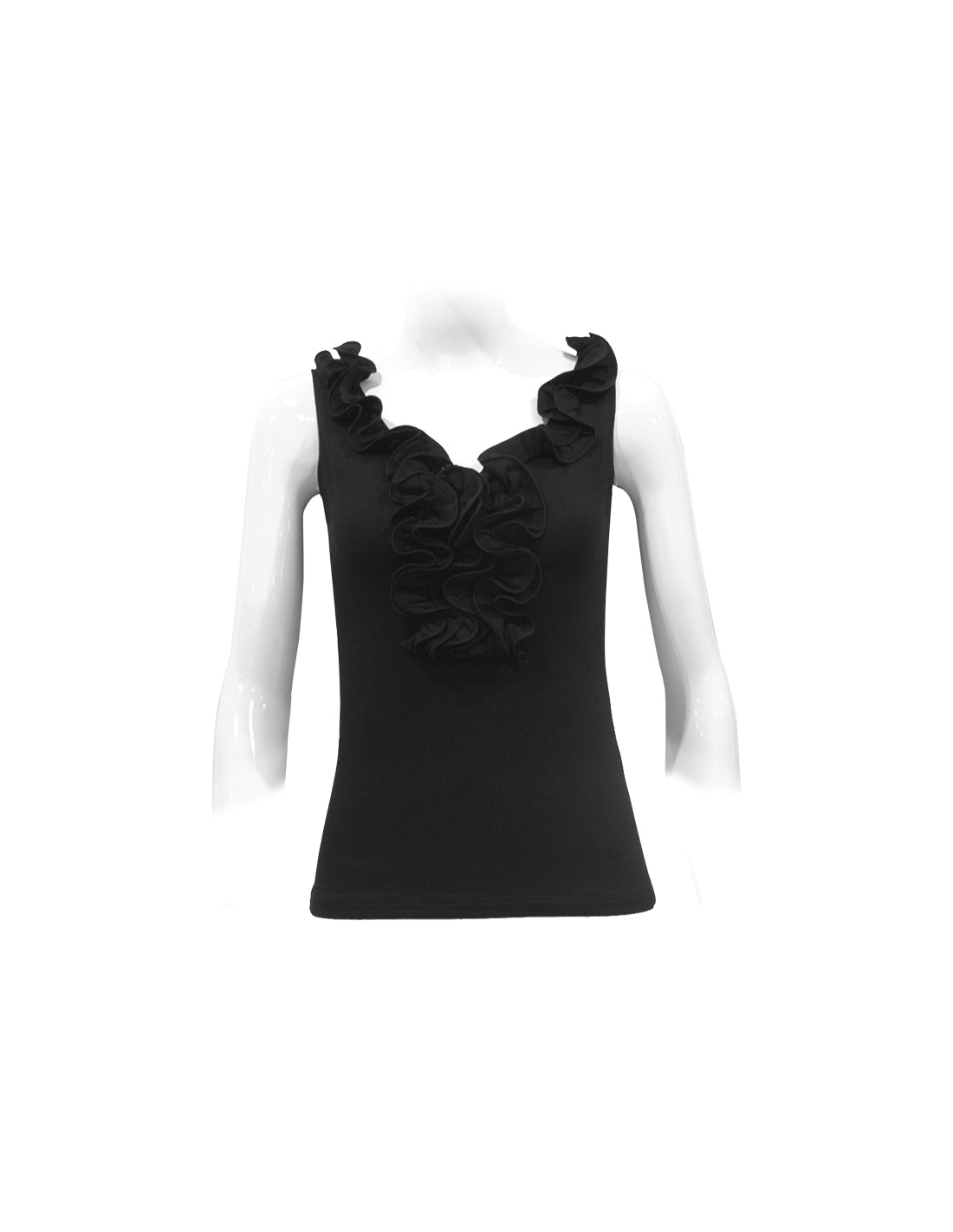 SLEEVELESS SHIRT, BLACK COLOR