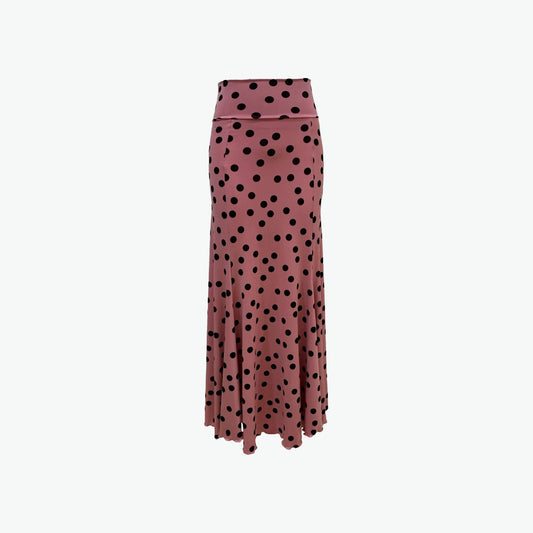 Simple black and mustard polka dot skirt - Size M