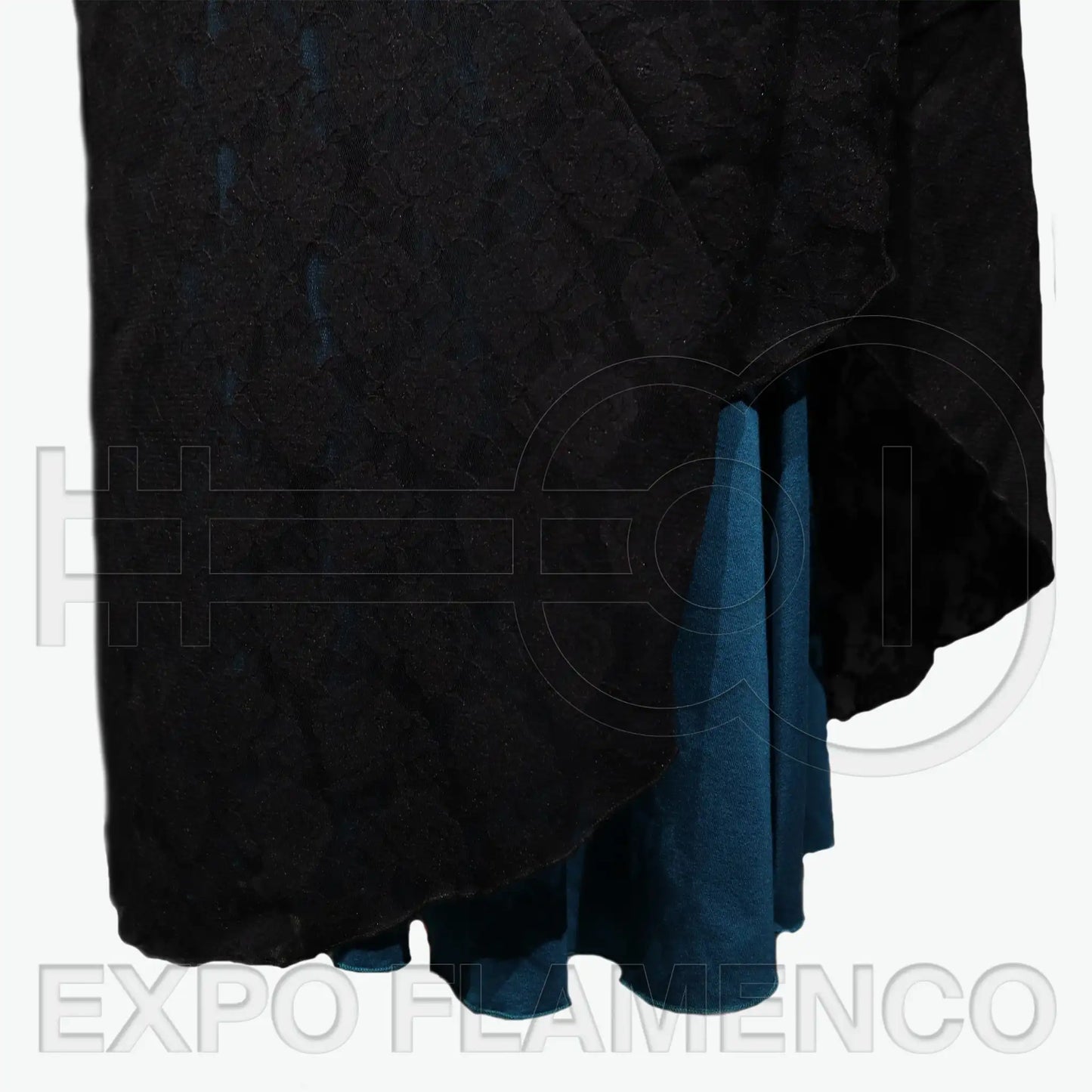 Full lace skirt - Petrol and black