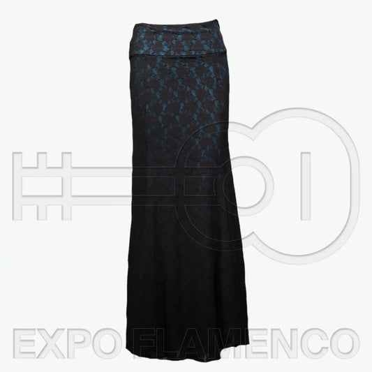 Full lace skirt - Petrol and black