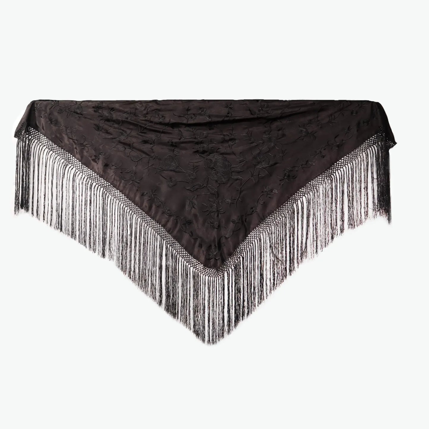 Silk Crepe Shawl - Black