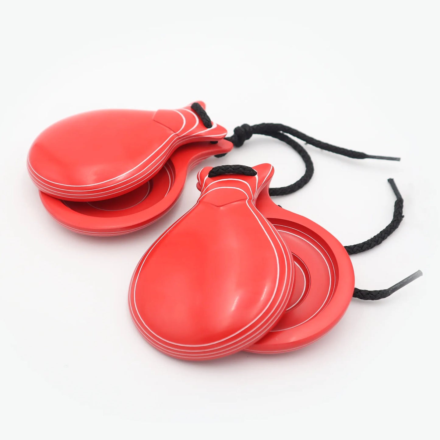 Castañuelas del Sur - Profesionales con funda-  Vidrio rojo veteado blanco Nº5 - D/C