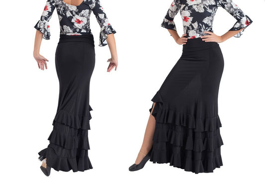 Falda de ensayo flamenco de abertura lateral