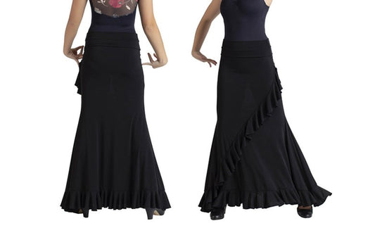 Falda de baile flamenco con trincha ancha
