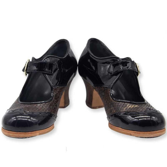 Flamenco Footwear - Combined buckle in patent leather and fantasy