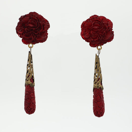 Pendientes con forma de clavel