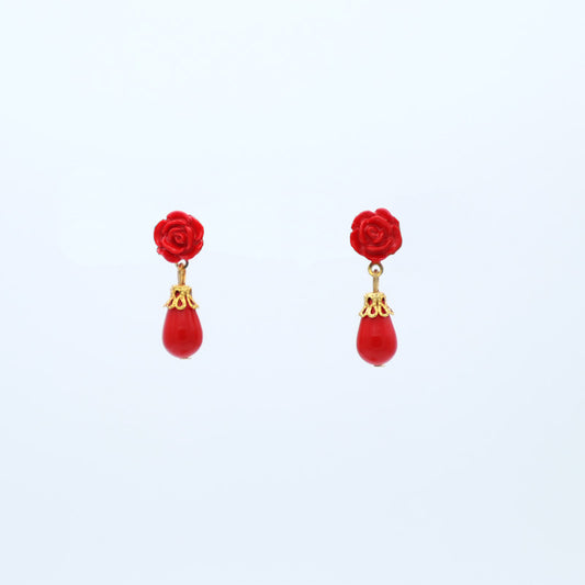 Small flower drop earrings - Various colors