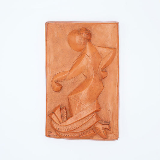 Flamenco series clay tile - Dancer with a roete