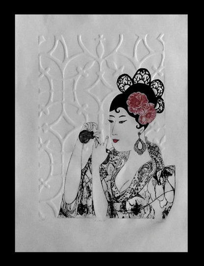 Engraving - Geisha "Kikuya"