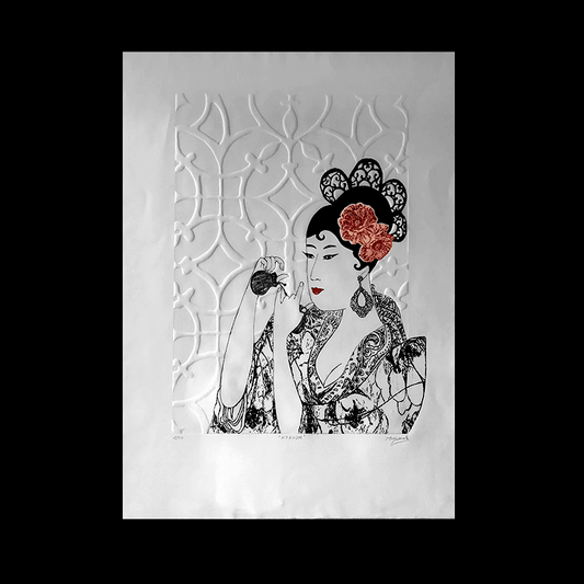 Engraving - Geisha "Kikuya"