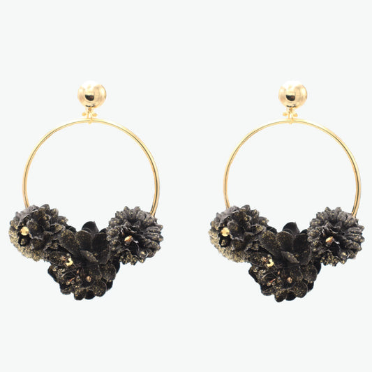 Flower hoop earrings - Various colors