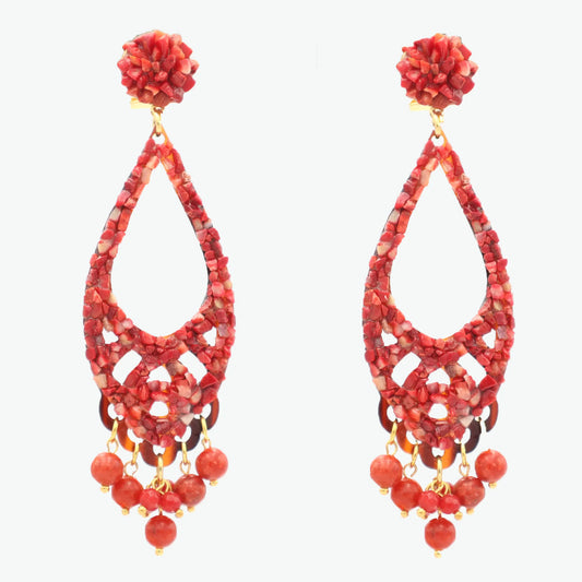 Teardrop Coral Earrings